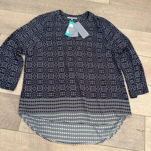 DANIELRAINN WOMENS NEW BLUE BLOUSE LARGE